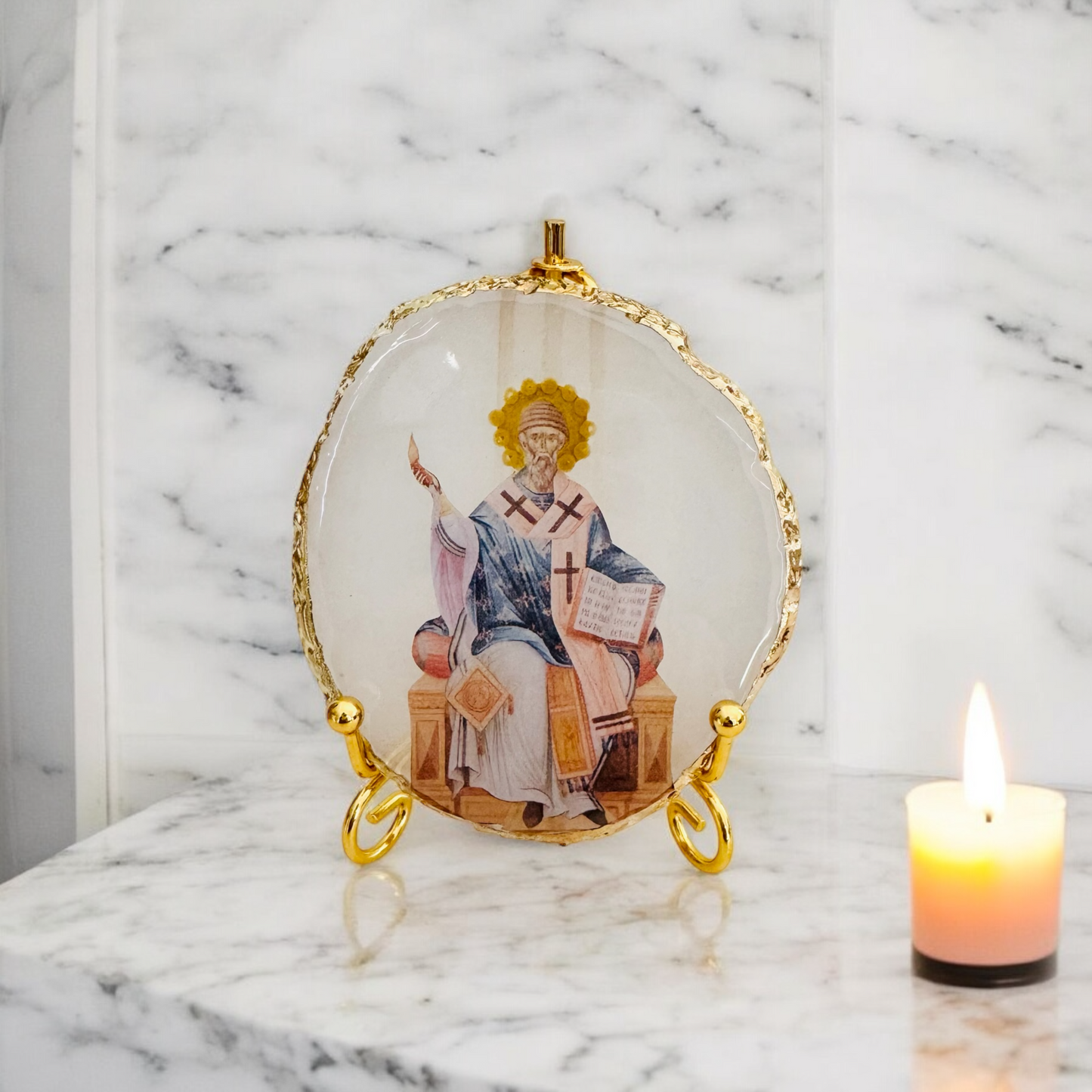 Saint Spyridon Resin Icon