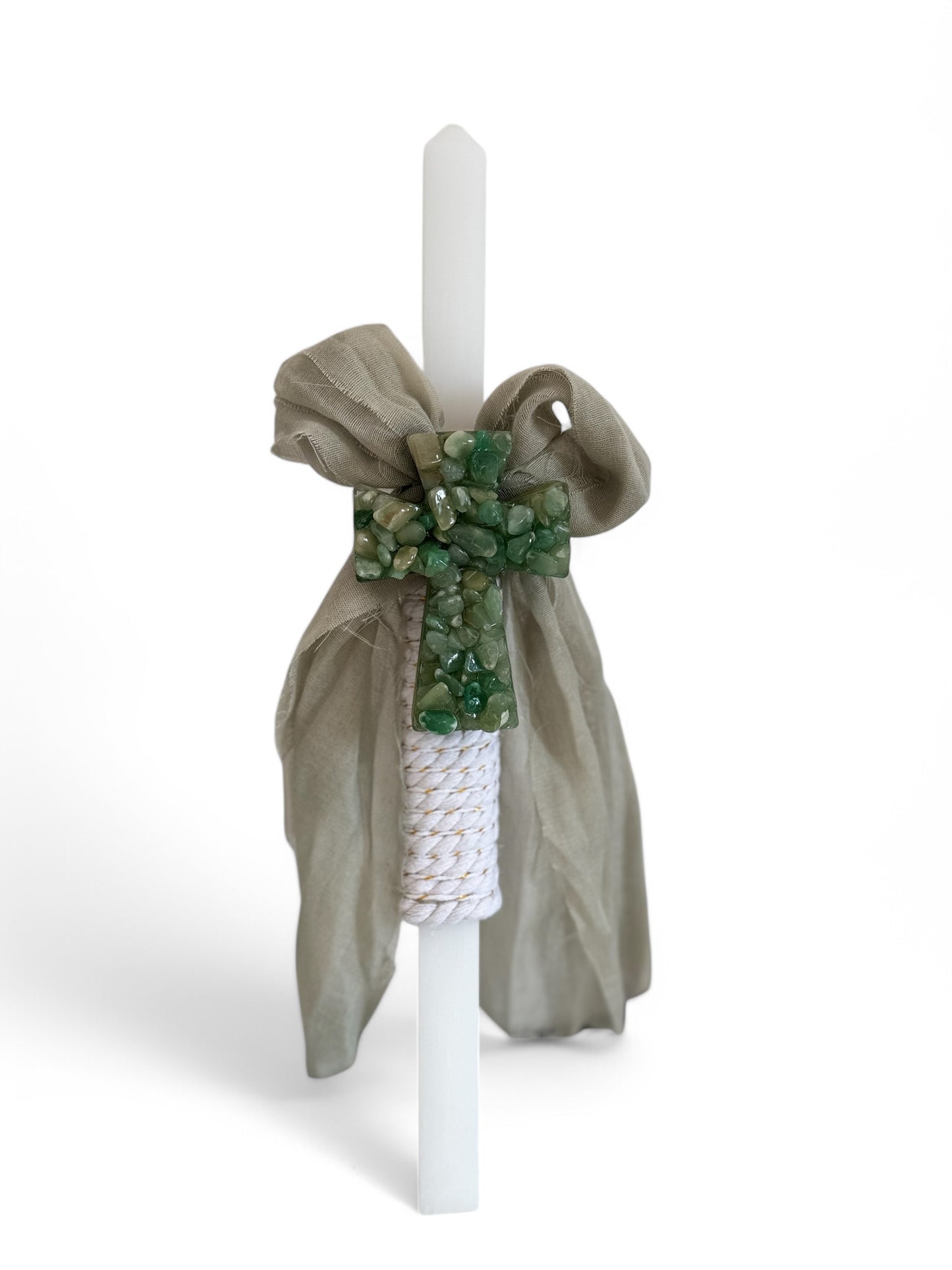 Natural Green Stone Easter Candle
