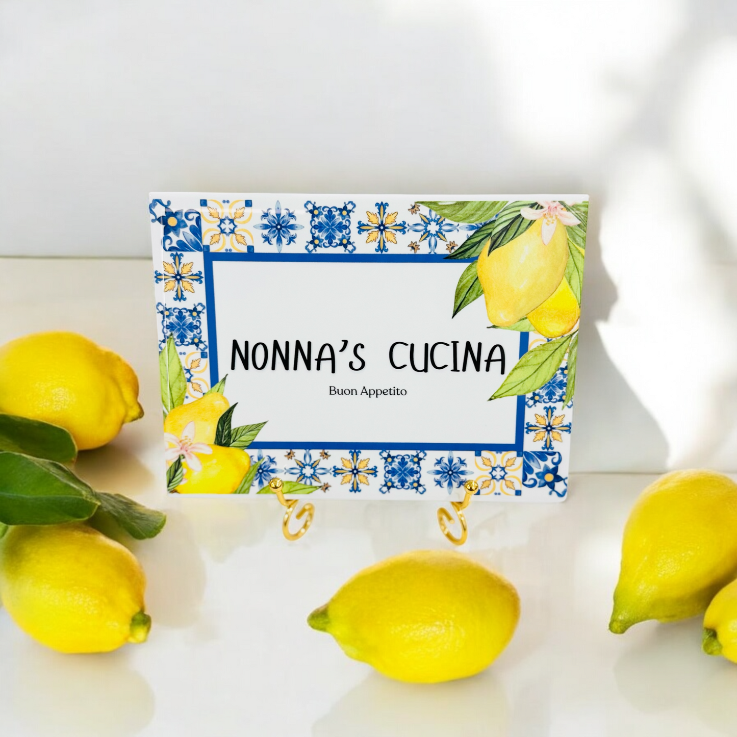 Italian 'Nonna's Cucina' Ceramic Tile - Lemons