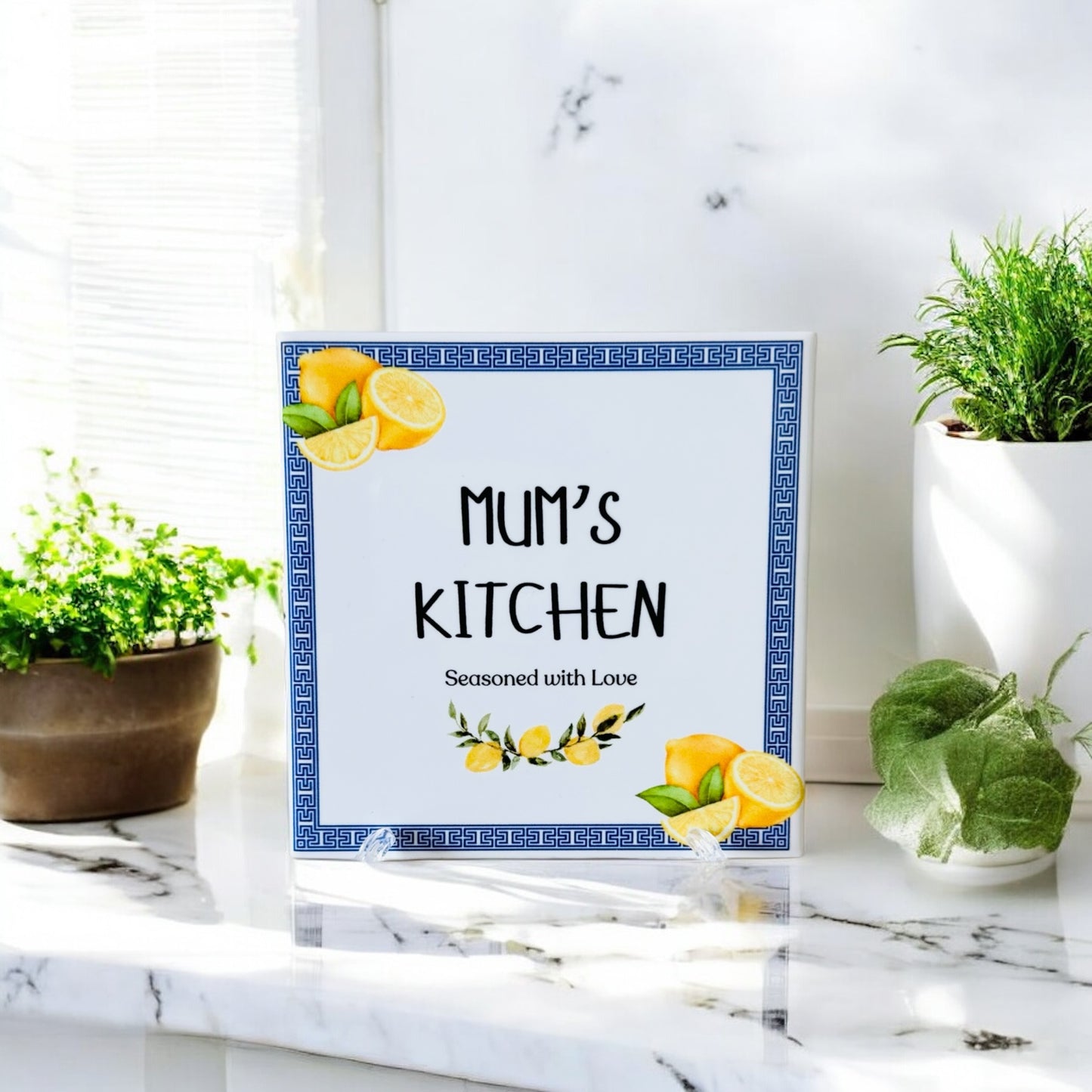 'Mum's Kitchen' Ceramic Tile - Lemons