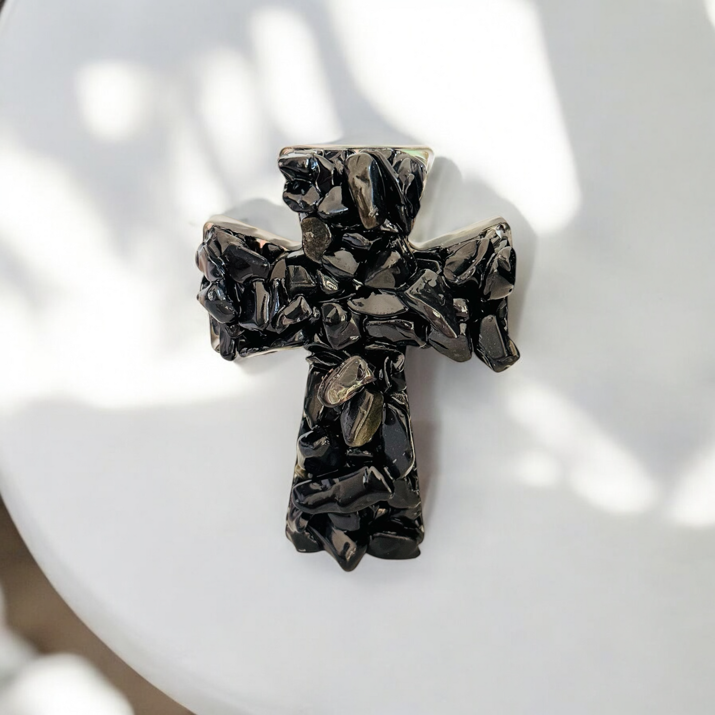 Black Obsidian Crystal Cross