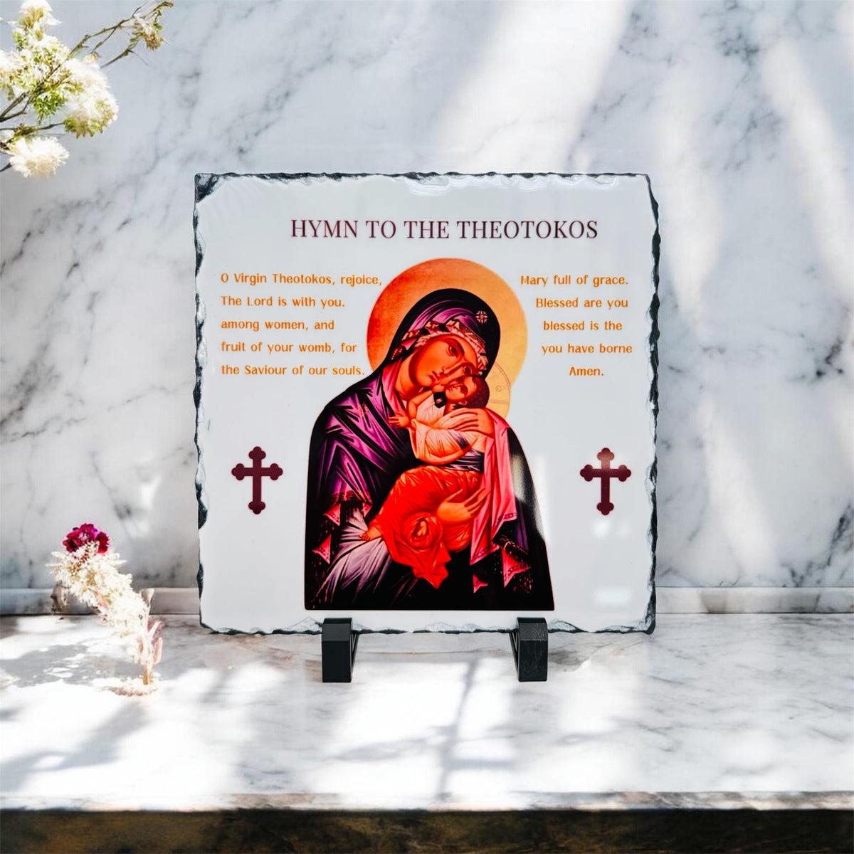 Hymn to Theotokos Slate Tile
