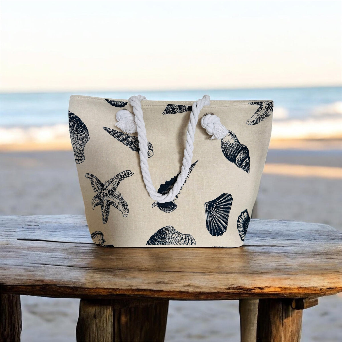 Shell Pattern Beach Bag