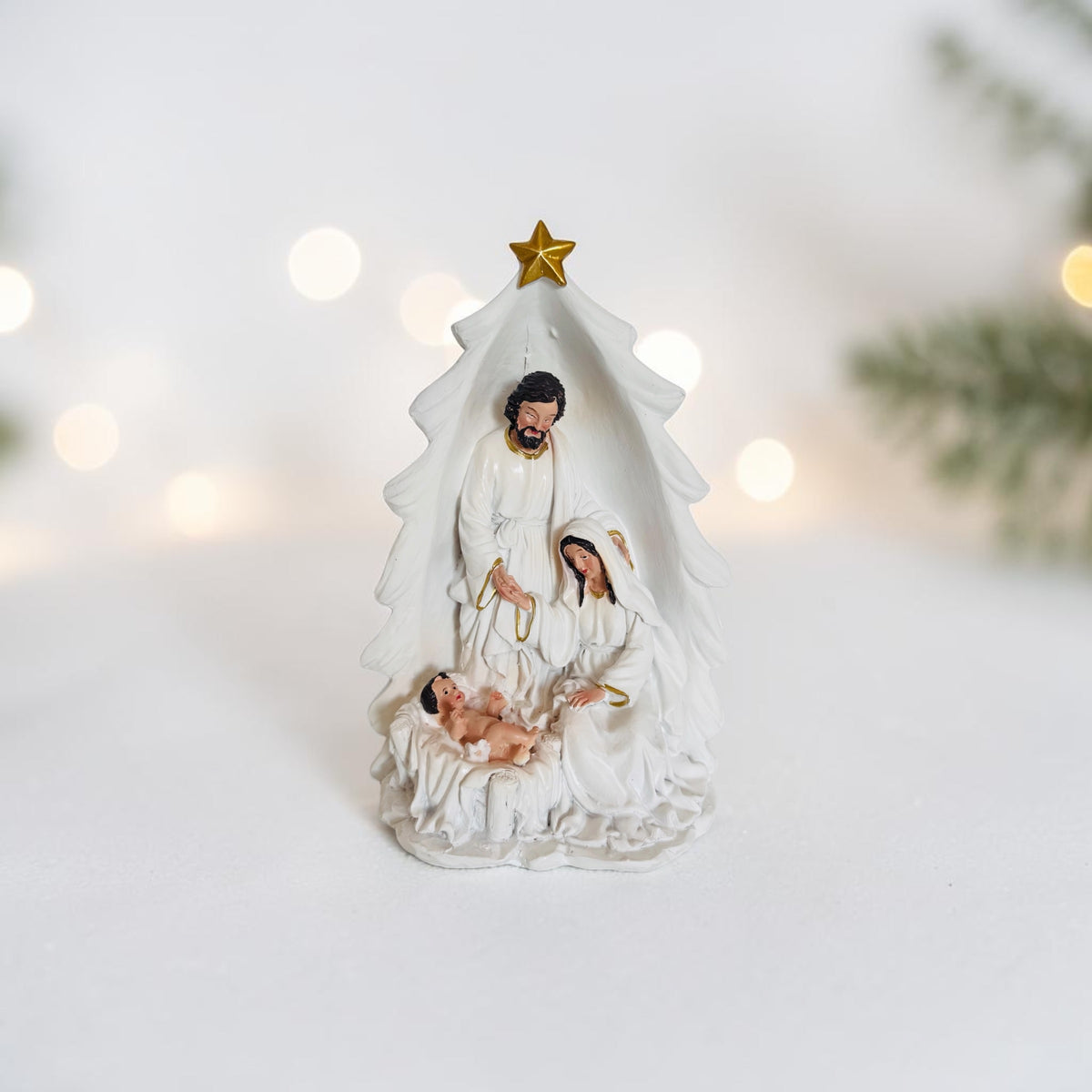 Tree Shaped Holy Family Christmas Decoration