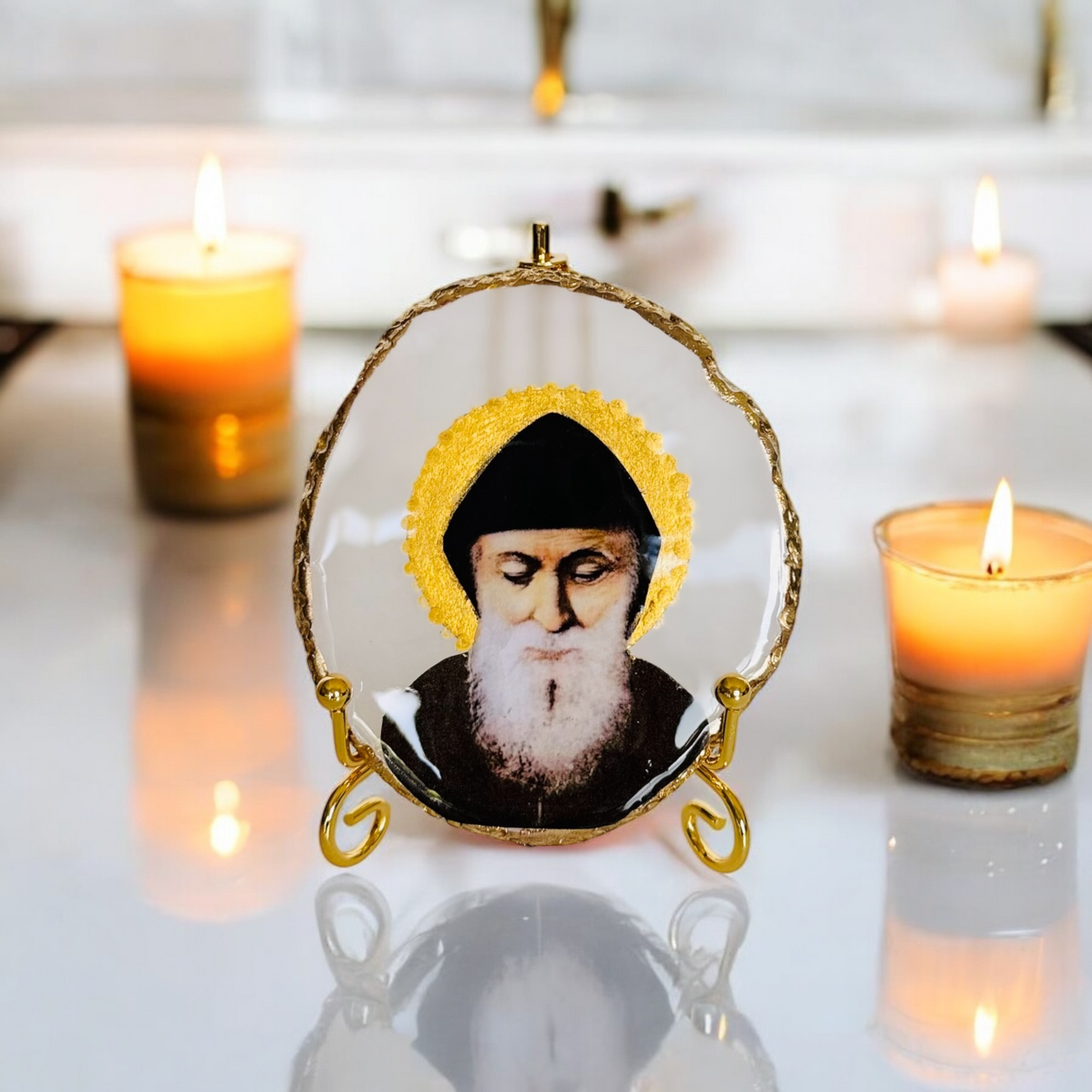 Saint Charbel Resin Icon