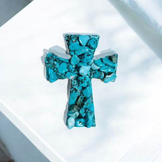 Turquoise Crystal Cross