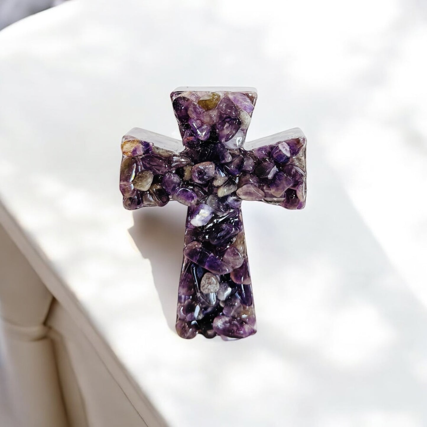 Purple Amethyst Crystal Cross