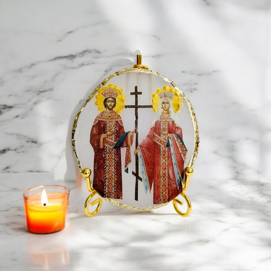 Saint Constantine and Helen Resin Icon