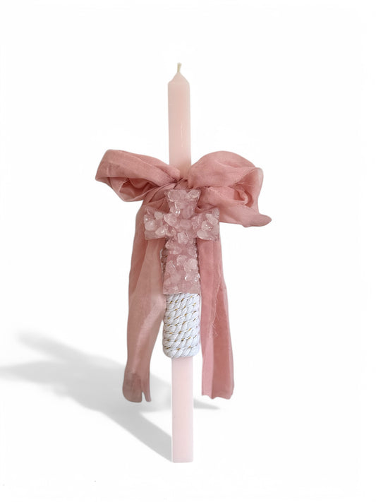 Rose Quartz Easter Candle