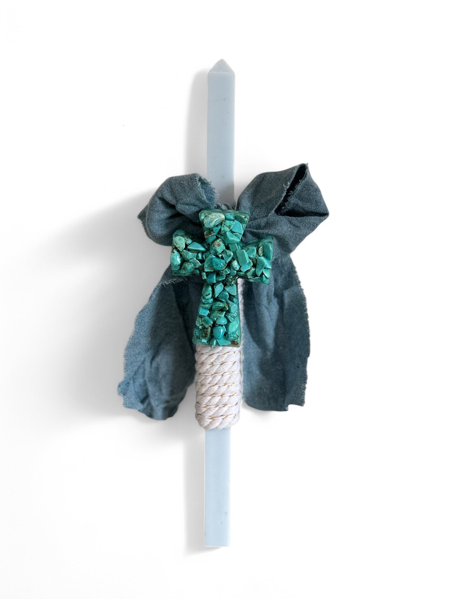 Turquoise Easter Candle