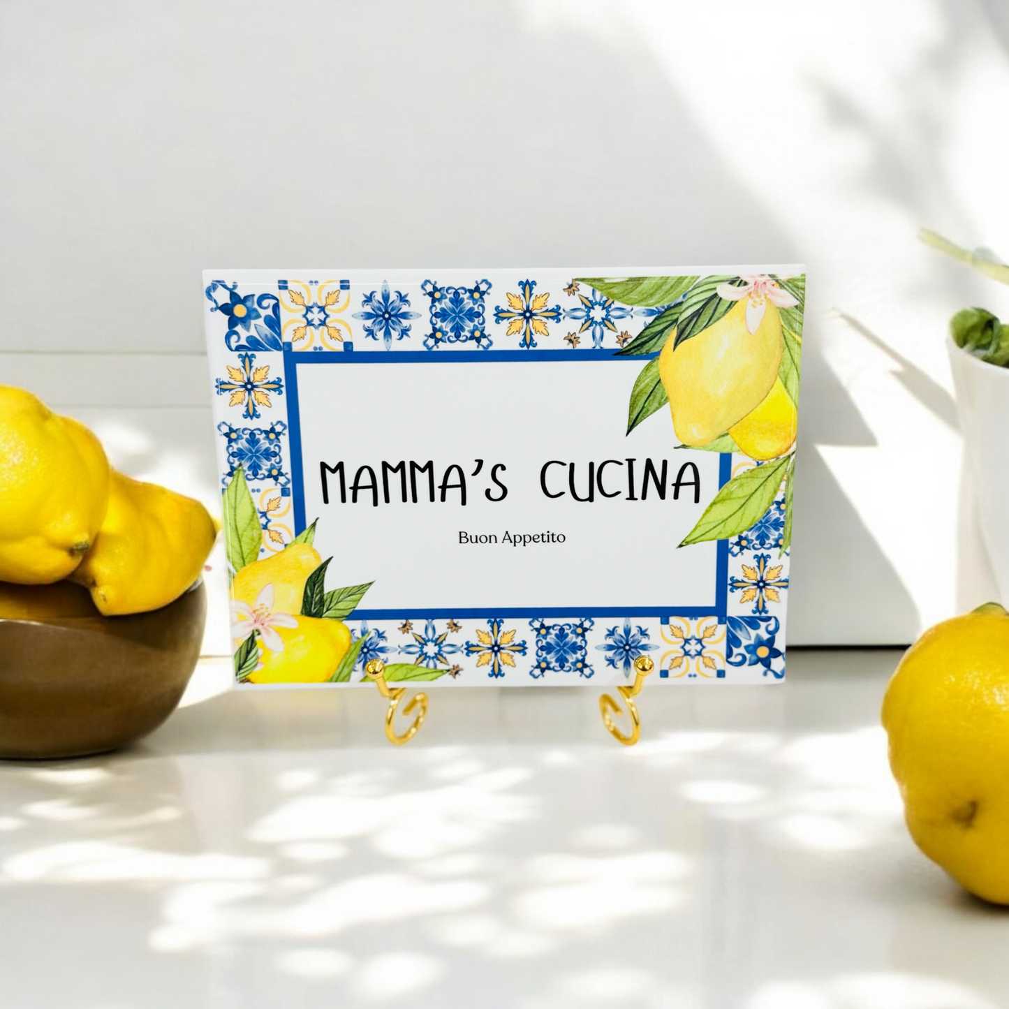 Italian 'Mamma's Cucina' Ceramic Tile - Lemons