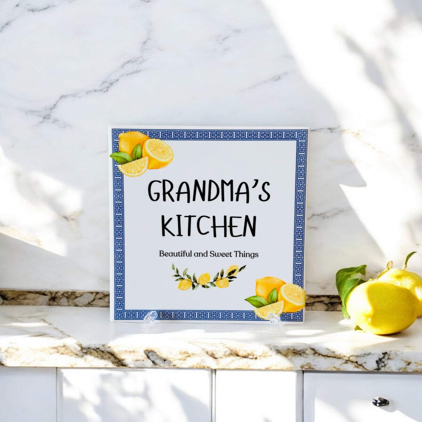 'Grandma's Kitchen' Ceramic Tile - Lemons