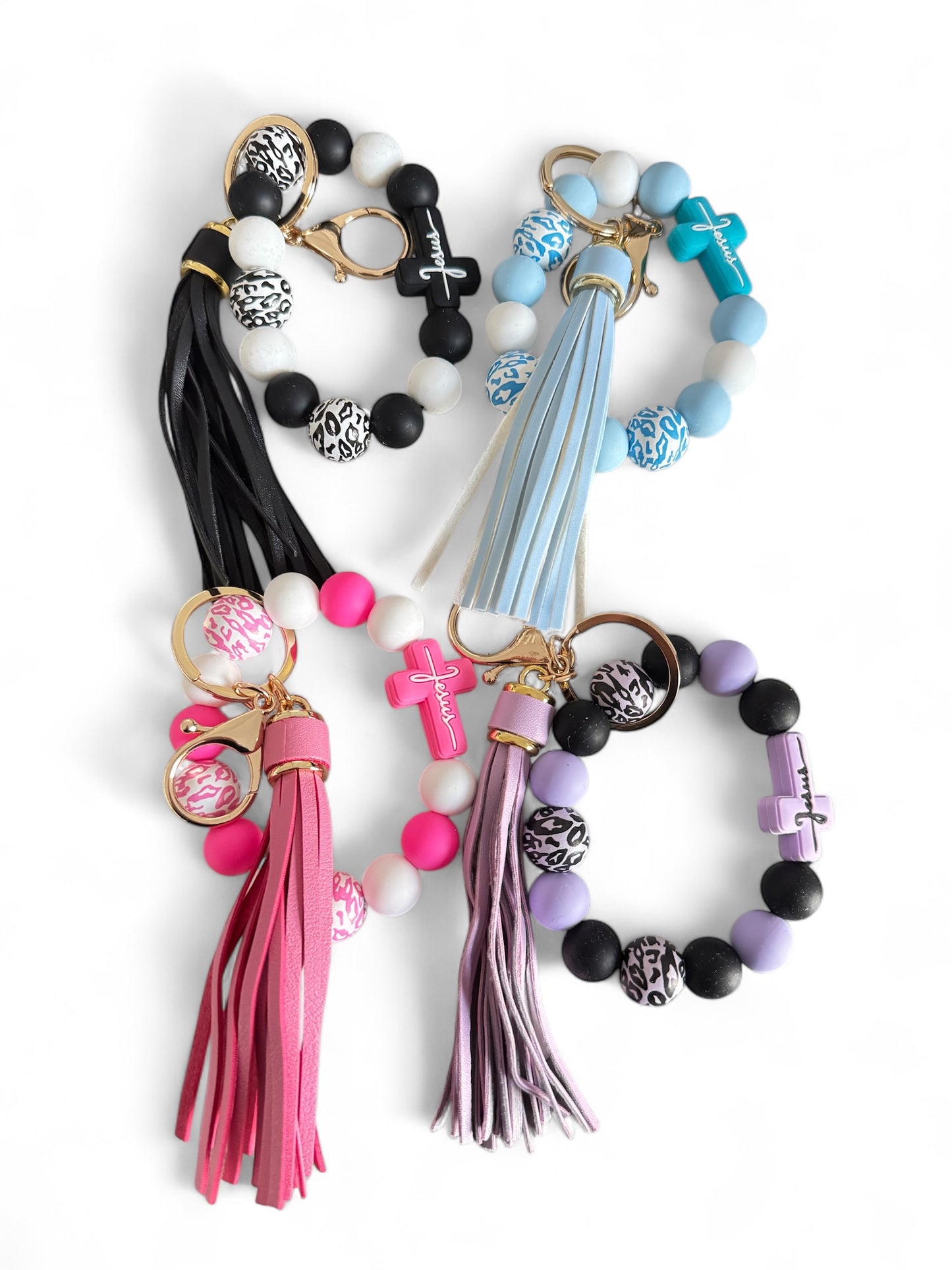 Beaded Bracelet Tassel Keychain