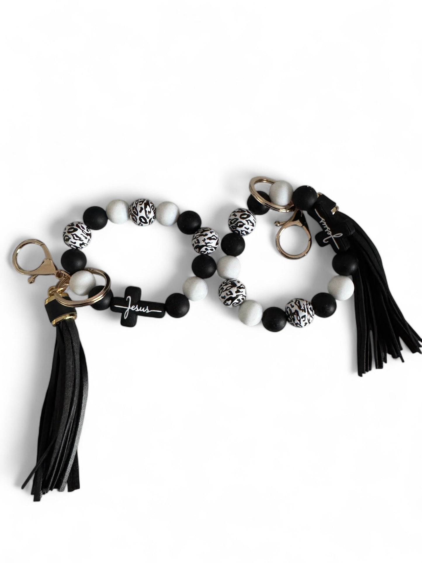 Beaded Bracelet Tassel Keychain