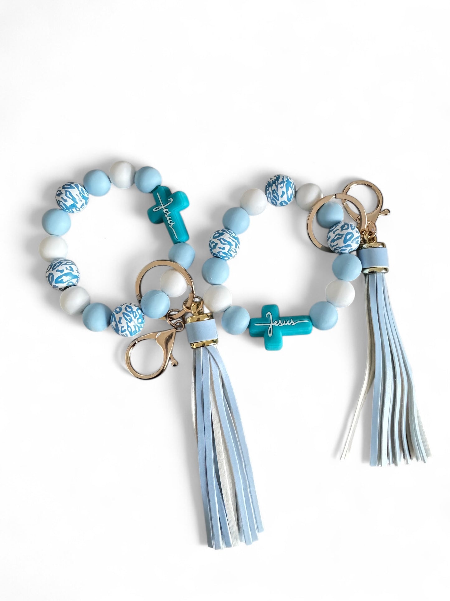 Beaded Bracelet Tassel Keychain