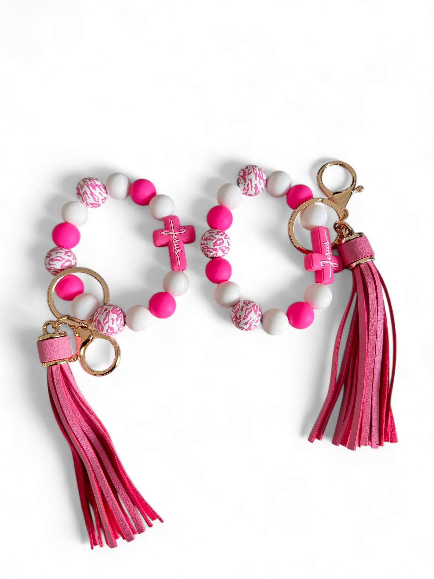 Beaded Bracelet Tassel Keychain