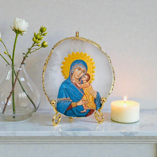 Panagia and Xristo Resin Icon