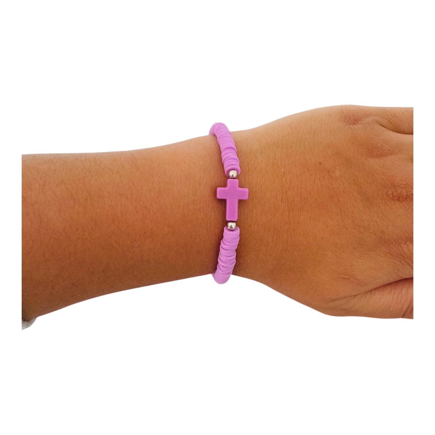 Stretch Bracelets with Cross Pendants