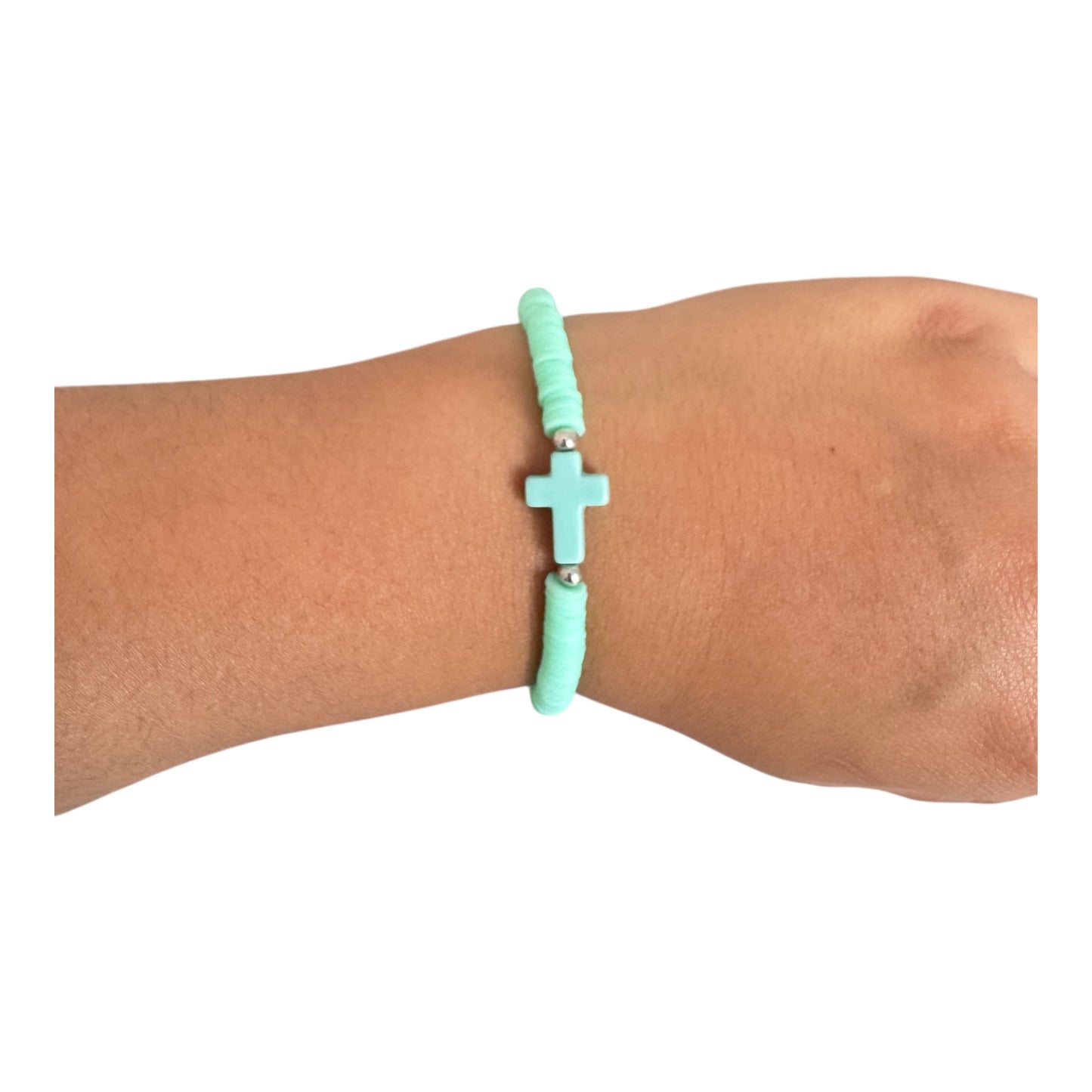 Stretch Bracelets with Cross Pendants