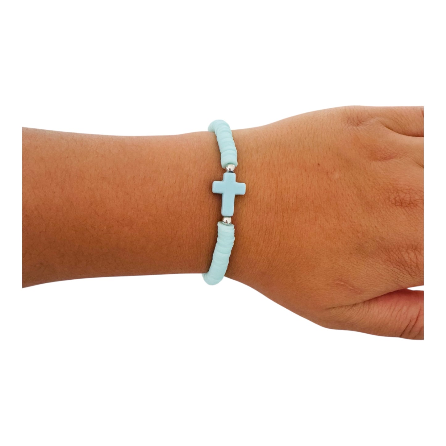 Stretch Bracelets with Cross Pendants