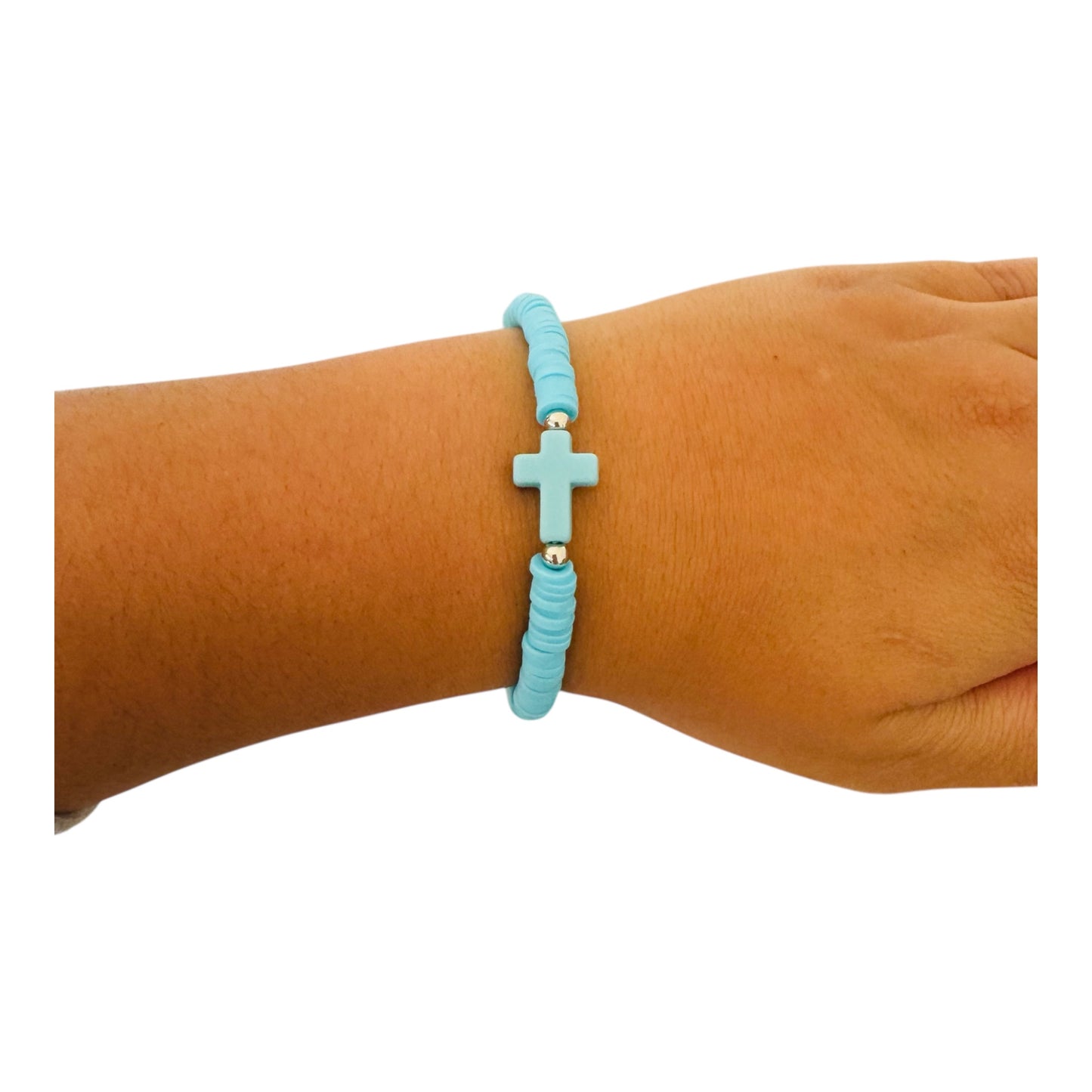 Stretch Bracelets with Cross Pendants
