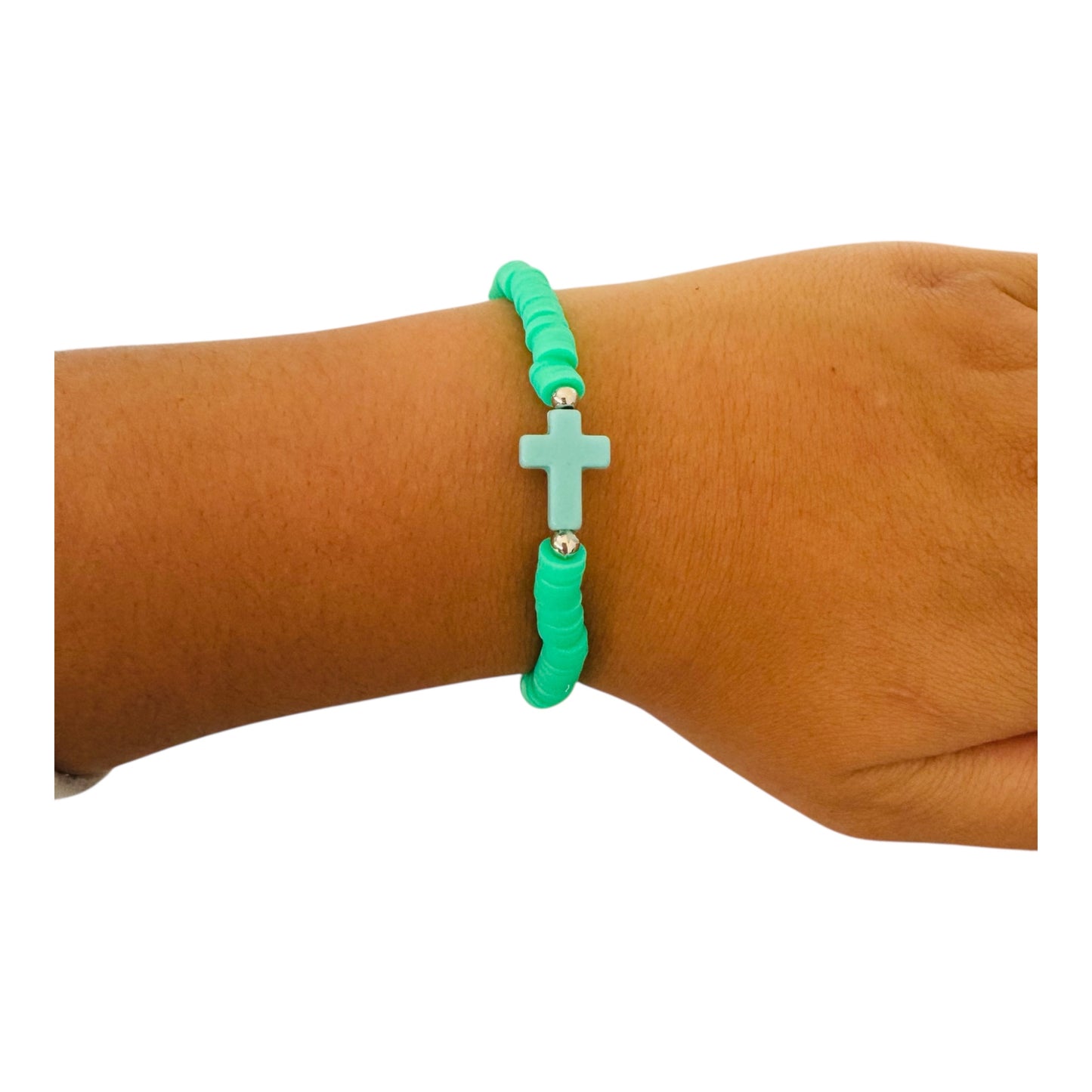 Stretch Bracelets with Cross Pendants