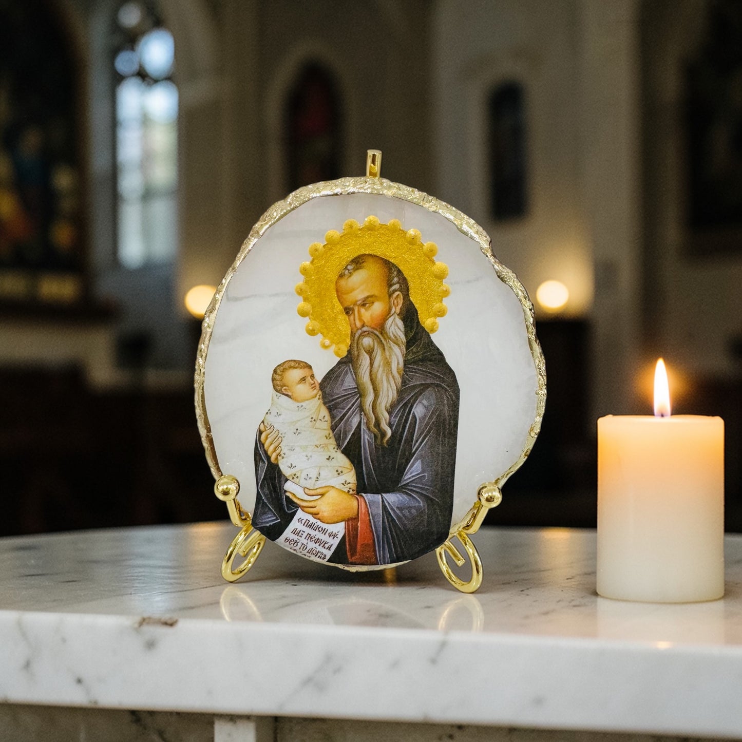 Saint Stylianos Resin Icon