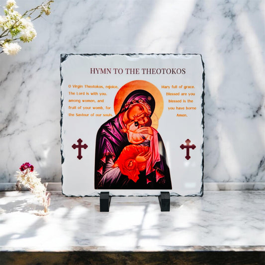 Hymn to Theotokos Slate Tile