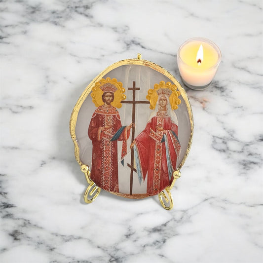 Saint Constantine and Helen Resin Icon
