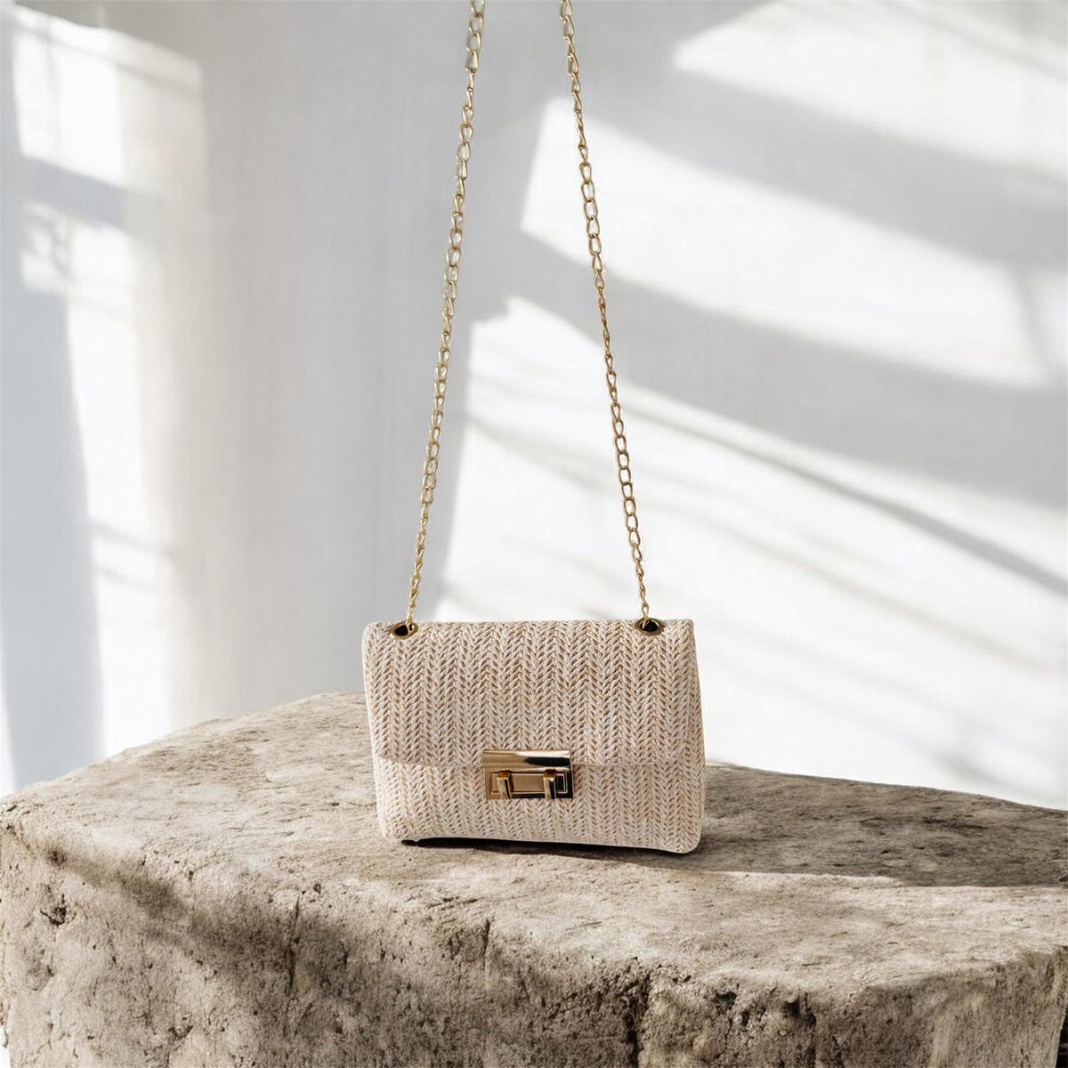 Beige Womens Crossbody Bag
