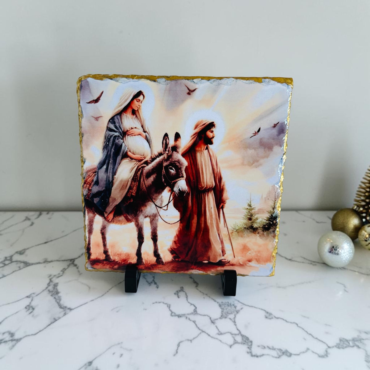 Mary & Joseph Slate Icon